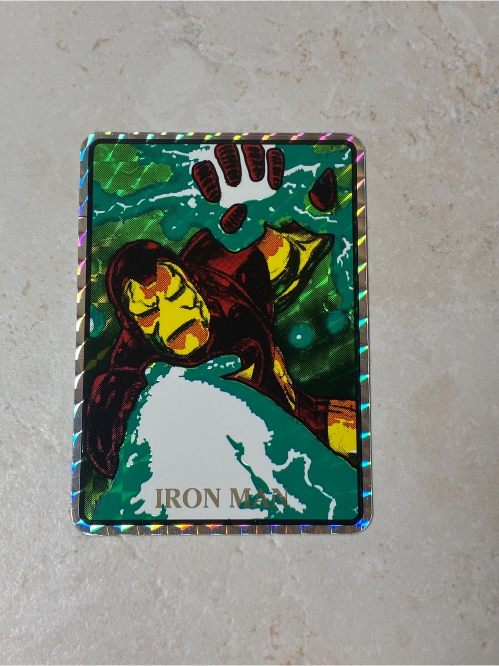Marvel Iron Man Holographic Card - Green, Yellow, Red